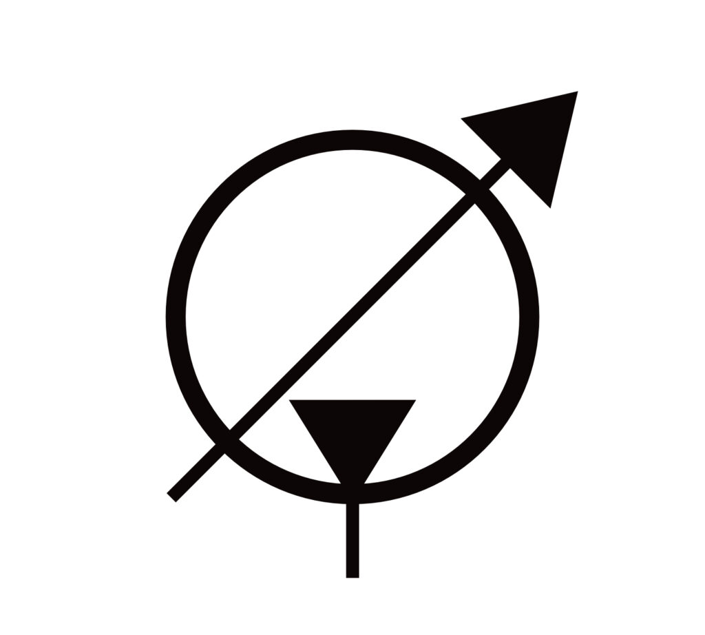 Schaltsymbol einer hydraulischen Verstellpumpe