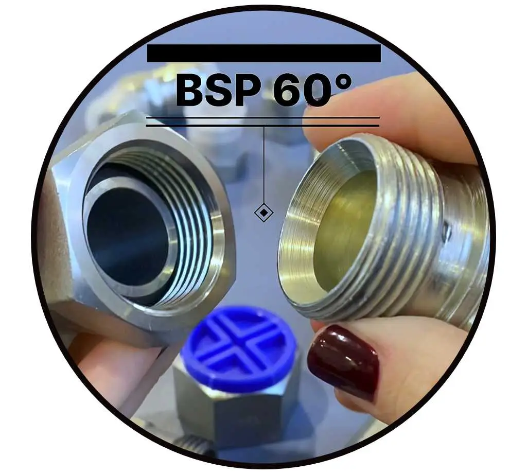Hydraulikadapter BSP 60° Konus Außengewinde und Muttergewinde