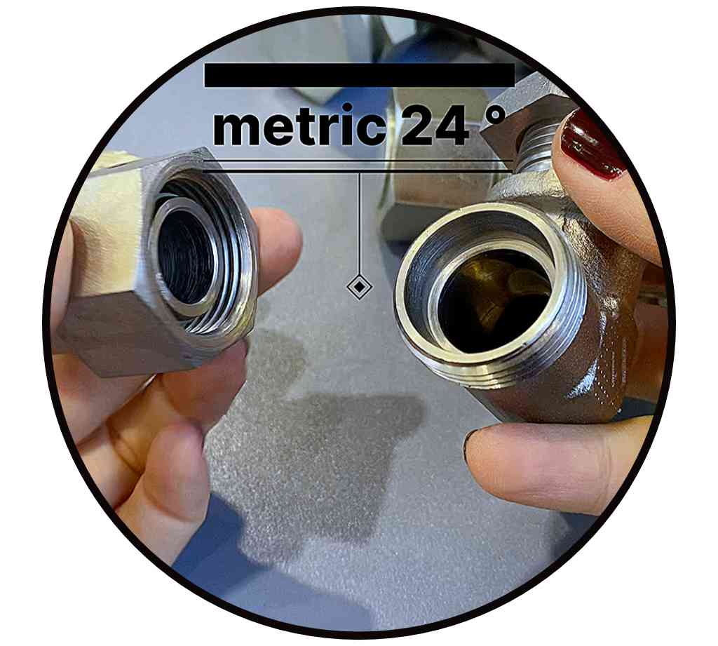 Hydraulikadapter metrisch 24° Konus Außengewinde und Muttergewinde
