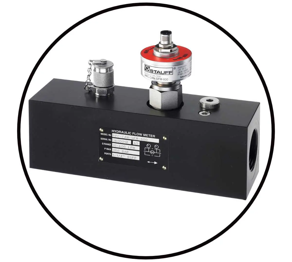 Durchflussturbine zur Messung der Hydraulik-Literleistung in Litern pro Minute