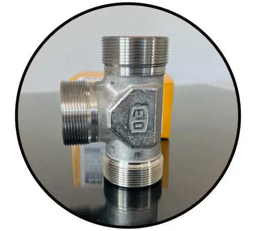 T38S71X Parker EO Rohrverschraubung 24° DIN2353 T-Stutzen 38S Edelstahl 1.4571 Ansicht 3